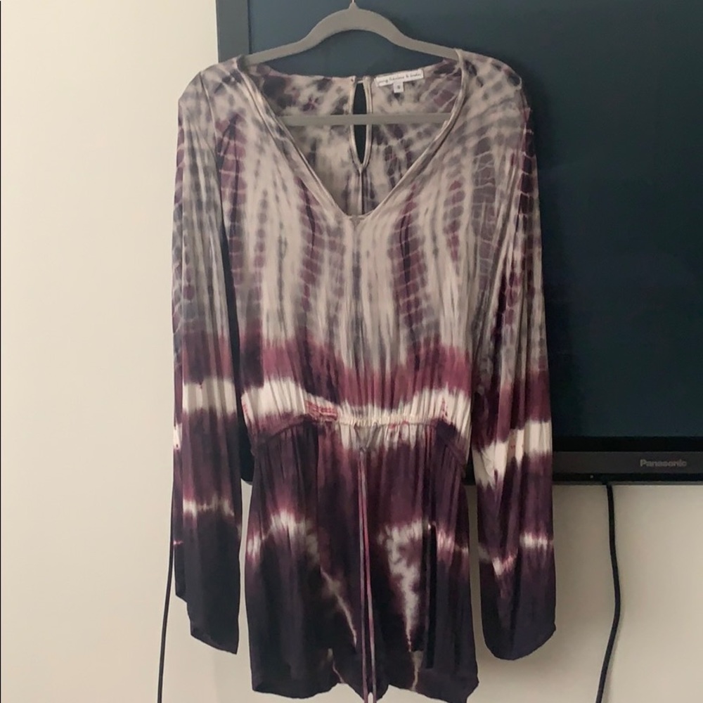 Young Fabulous & Broker purple tie dye romper S
